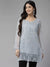 Ada Hand Embroidered Grey Georgette Lucknowi Chikankari Straight Kurti With Slip A911271