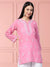Ada Hand Embroidered Pink Cotton Lucknowi Chikankari Kurti A210943