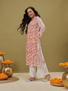 Ada Hand Embroidered White Georgette Lucknowi Chikankari Straight Kurta With Slip A100425