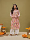 Ada Hand Embroidered White Georgette Lucknowi Chikankari Straight Kurta With Slip A100425