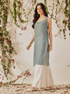 Ada Hand Embroidered Grey Georgette Lucknowi Chikankari Straight Kurta with Slip A130748