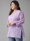 Ada Hand Embroidered Mauve Georgette Lucknowi Chikankari Straight Kurti A911227