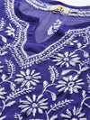 Ada Hand Embroidered Royal Blue Georgette Lucknowi Chikankari Straight Kurta with Slip A100347