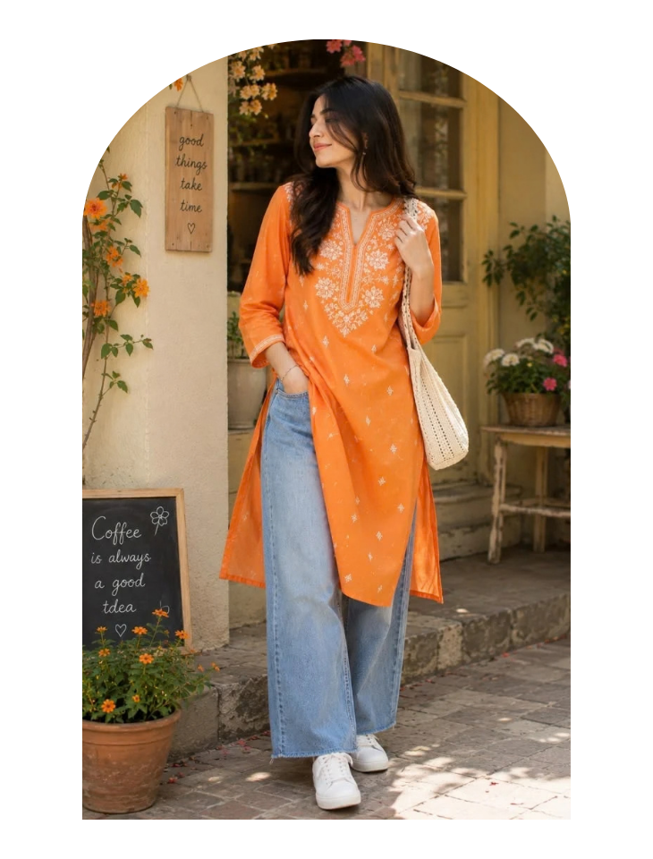 Chikankari Short Kurtis