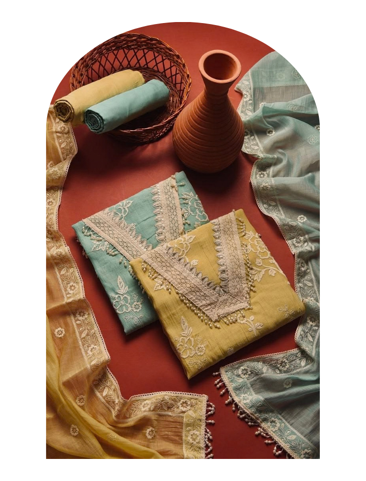 Chikankari Unstitched Suit Sets