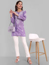Ada Hand Embroidered Purple Cotton Lucknowi Chikankari Kurti A911343