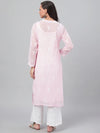 Ada Hand Embroidered Baby Pink Georgette Lucknowi Chikankari Straight Kurta with Slip A90410