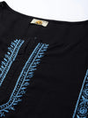 Ada Hand Embroidered Black Cotton Lucknowi Chikan Straight Kurta A411392