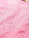 Ada Hand Embroidered Pink Cotton Lucknowi Chikankari Kurti A210943
