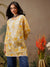 Ada Hand Embroidered Floral Printed Yellow Cotton Lucknowi Chikankari Short Kurti A911455