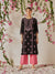 Ada Hand Embroidered Black Cotton Lucknowi Chikankari Straight Kurta A411771