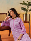 Ada Hand Embroidered Lavender Georgette Lucknowi Chikankari Straight Kurta A100286