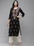 Ada Hand Embroidered Black Cotton Lucknow Chikankari Straight Kurta A411338